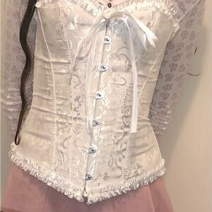 Elegant White Lace-Up Corset Top